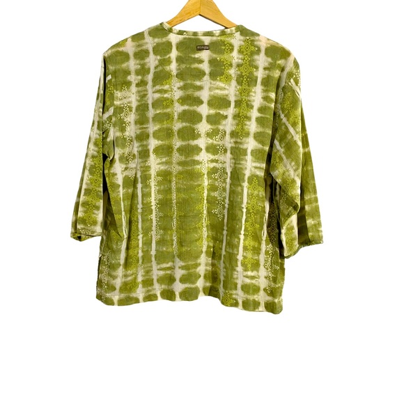 Columbia Green & White Tie Dye Pullover Tunic Top, Size XL - Picture 2 of 11